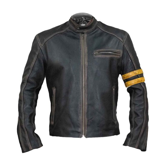 Men's Vintage Distressed Cafe Racer Black Biker Leather Jacket
