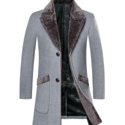 Men's Slim Fit Wool Trench Coat