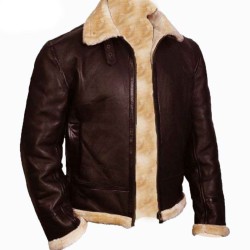 Men's Winter Dark Brown Shearling Leather Jacket