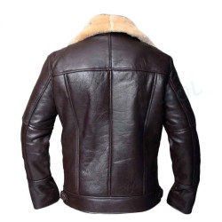 Men's Shearling Bomber Brown Jacket