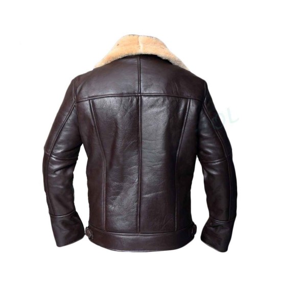 Men's Shearling Bomber Brown Jacket