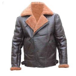 Shearling Black Leather Jacket For Men