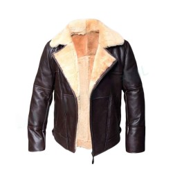 Men's Shearling Bomber Brown Jacket Men's Shearling Bomber Brown Jacket