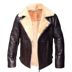 Men's Shearling Bomber Brown Jacket
