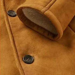 Men's Tan Brown Shearling Leather Trench Coat Men's Tan Brown Shearling Leather Trench Coat