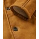 Men's Tan Brown Shearling Leather Trench Coat