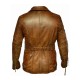 Men's Zip Up Vintage Brown Leather Pea Coat