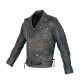 Men's Black Zip Up Vintage Distressed Leather Jacket