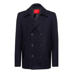Men's Wool Reefer Jacket with Pockets
