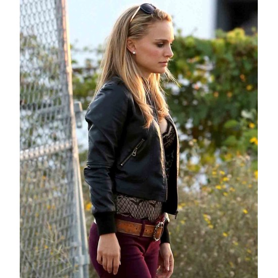 Natalie Portman Black Motorcycle Leather Jacket