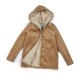 Women's Shearling Brown Suede Leather Peacoat