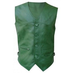 Women's Formal Green Leather Vest Women's Formal Green Leather Vest