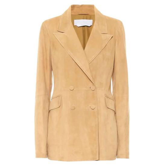 Women's Light Brown Cotton Blazer Jacket