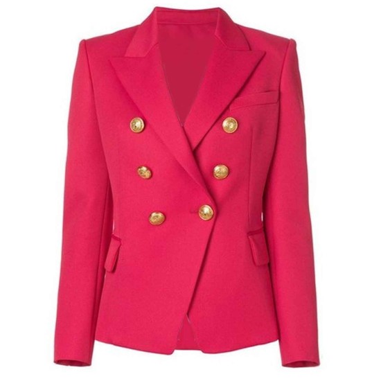 Women's Hot Pink Wool Blazer Jacket