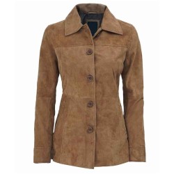 Women's Tan Brown Suede Blazer Jacket with 4 Buttons Women's Tan Brown Suede Blazer Jacket with 4 Buttons