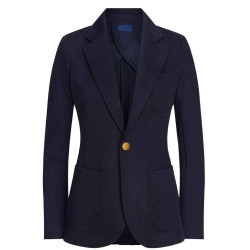 Women's Leather Dark Blue Blazer Jacket Women's Leather Dark Blue Blazer Jacket