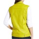 Women's Zip Up Mustard Yellow Leather Vest