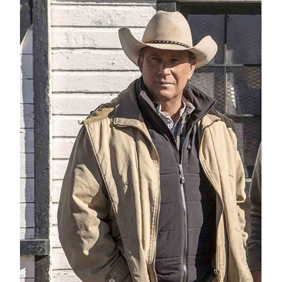 Yellowstone John Dutton (Kevin Costner) Beige Cotton Jacket