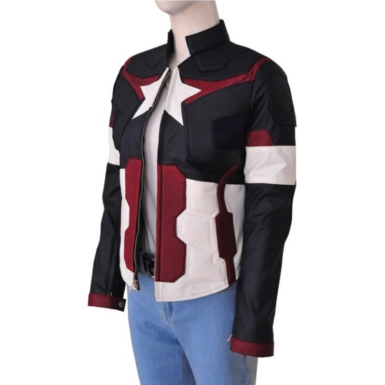 Avengers Age of Ultron Captain America (Chris Evans) Leather Jacket 