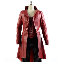 Avengers Age of Ultron Scarlet Witch (Olsen Maximoff) Leather Trench Coat