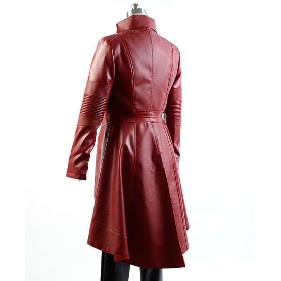 Avengers Age of Ultron Scarlet Witch (Olsen Maximoff) Leather Trench Coat