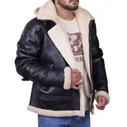 B3 Bomber Hooded Shearling Leather Jacket B3 Bomber Hooded Shearling Leather Jacket