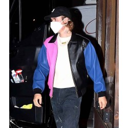 Justin Bieber Tricolor Leather Jacket Justin Bieber Tricolor Leather Jacket