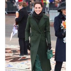 Kate Middleton Green Trench Wool Coat Kate Middleton Green Trench Wool Coat