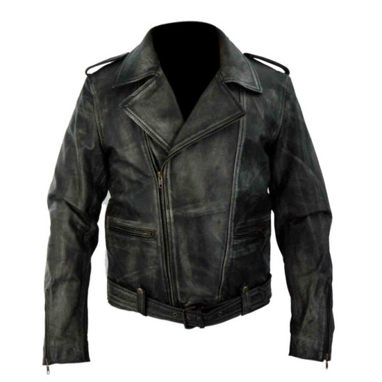Captain Marvel Biker The Don (Robert Kazinsky) Distressed Leather Jacket