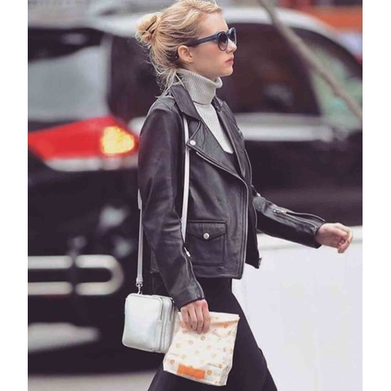 Emma Roberts Black Leather Jacket