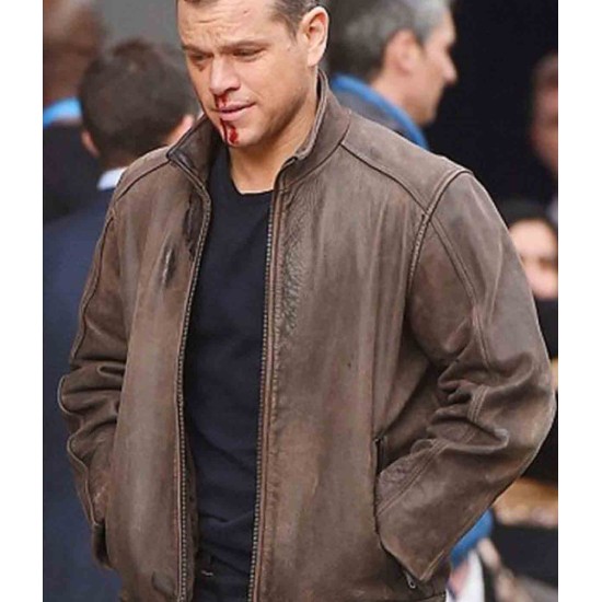 Jason Bourne (Matt Damon) Brown Leather Jacket