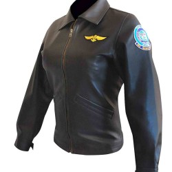 Women's Black Slim Fit Aviator Jacket