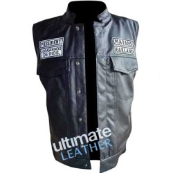 Mayans M.C. Clayton Cardenas (Angel Reyes) Black Leather Vest Mayans M.C. Clayton Cardenas (Angel Reyes) Black Leather Vest