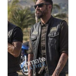 Mayans M.C. Clayton Cardenas (Angel Reyes) Black Leather Vest Mayans M.C. Clayton Cardenas (Angel Reyes) Black Leather Vest