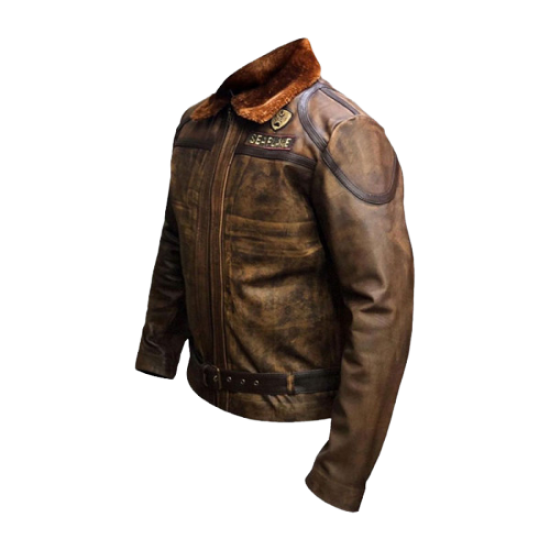 Jumanji The Next Level Nick Jonas (Seaplane) Distressed Leather Jacket