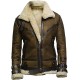 Mens B3 Brown RAF Aviator Fur Shearling Jacket