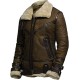 Mens B3 Brown RAF Aviator Fur Shearling Jacket