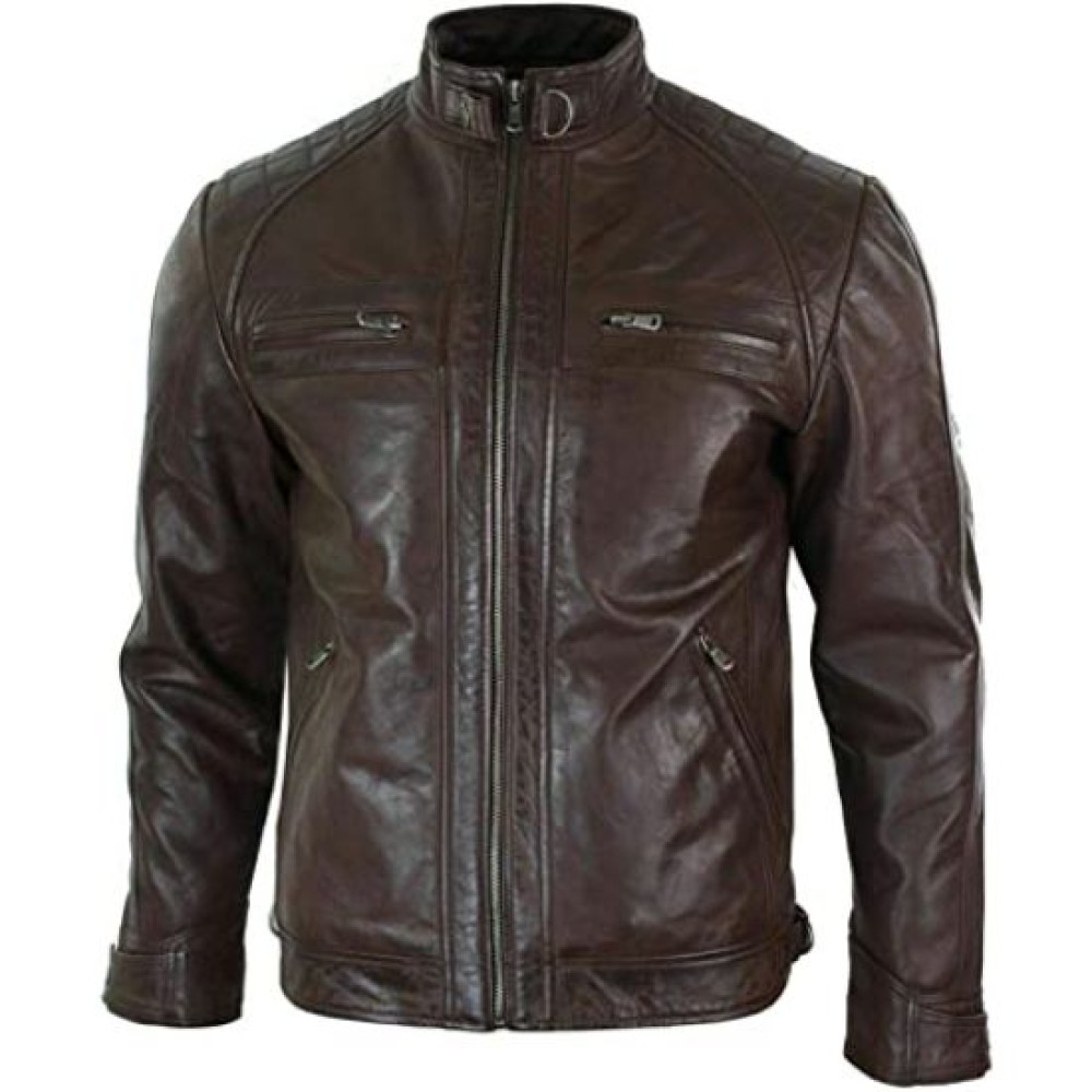 Men's Vintage Quilted Biker Jacket | Mens Retro Style Jackets