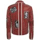 Men’s Rock Punk Studded Spike Motorcycle Cowhide Leather Jacket