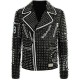 Men’s Rock Punk Studded Spike Motorcycle Cowhide Leather Jacket