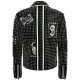 Men’s Rock Punk Studded Spike Motorcycle Cowhide Leather Jacket