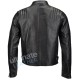 Vegetable Tanned Ribbed Black Leather Jacket For Men