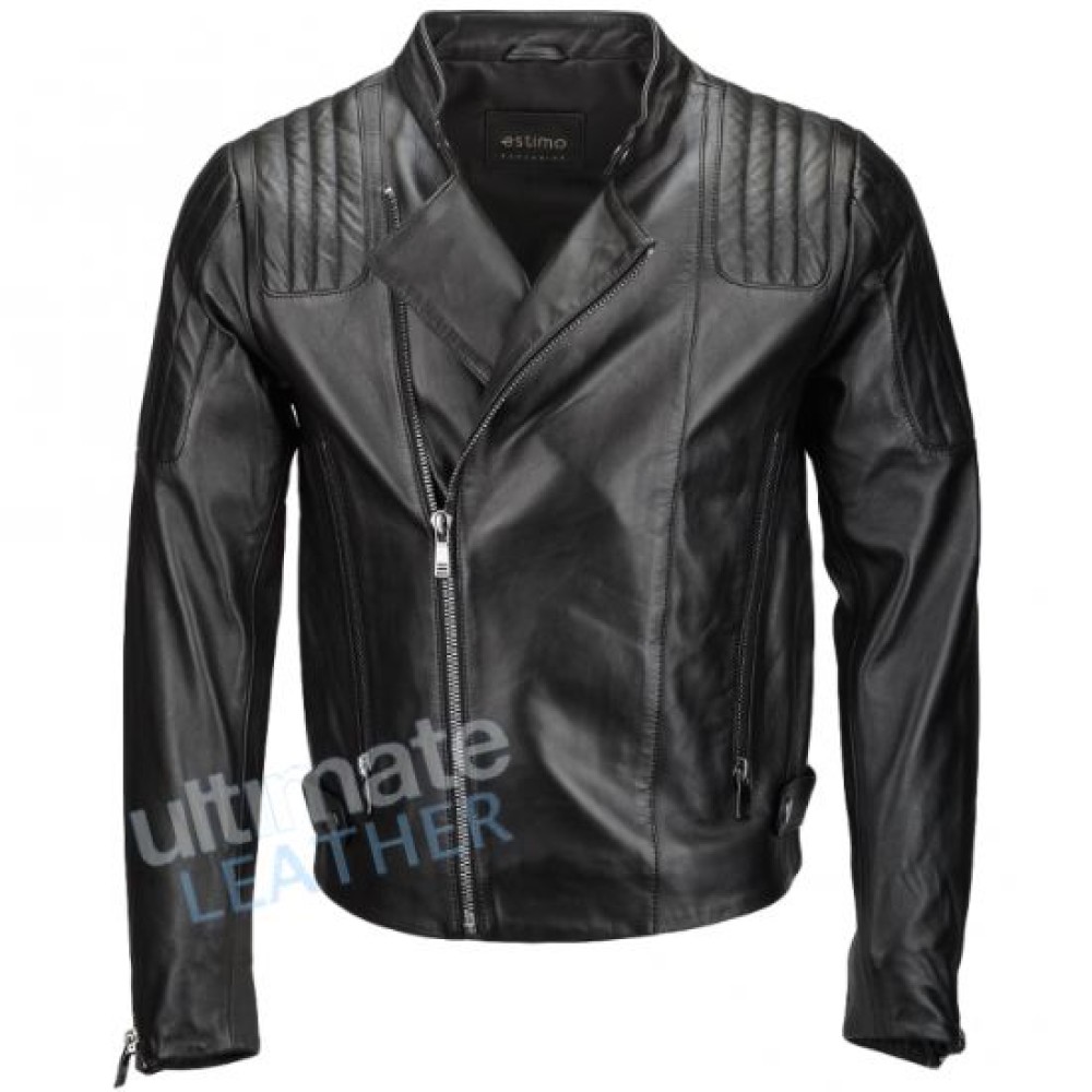 Vegetable Tanned Ribbed Leather Jacket Black | Ultimate Leather Uk