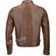 Vegetable Tanned Ribbed Leather Jacket Camel For Men