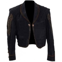 Once upon A Time in Mexico Black Suede Western Biker Jacket Once upon A Time in Mexico Black Suede Western Biker Jacket