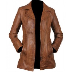 Women's Brown Leather trench Coat Women's Brown Leather trench Coat