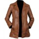 Women's Brown Leather trench Coat