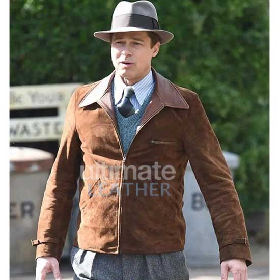 Allied Brad Pitt (Max Vatan) Brown Suede Jacket
