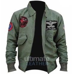 Top Gun 2 Tom Cruise (Pete Mitchell) Green Cotton Jacket Top Gun 2 Tom Cruise (Pete Mitchell) Green Cotton Jacket