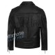 Women's Black fringe leather jacket